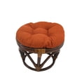 thumbnail image 1 of International Caravan Rattan Ottoman with Outdoor Fabric Cushion -Cinnamon, 1 of 4