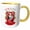 Yellow/White, variant on 3drose, a Christmas Tuxedo Black and White Cat on a Red Holiday Chair, 11oz Mug