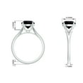thumbnail image 5 of Rosec Jewels Black Onyx Solitaire Engagement Ring for Women - Split Shank Ring (8 mm, 2 Ct, AAA Grade Certified) - With Jewelry Box, 14K White Gold, US 12.50, 5 of 9