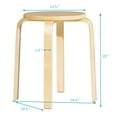 thumbnail image 3 of Topbuy Set of 4 Stacking Bentwood Stool Round Dining Chair Backless Bar Stool Natural, 3 of 8