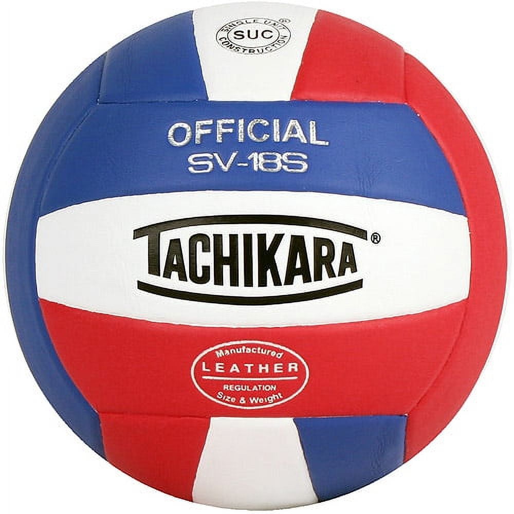 Tachikara SV-18S Composite Leather Volleyball, Red/White/Scarlet