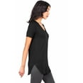 thumbnail image 2 of Emma's Closet Women's Oversize Stretchy V-Neck Tee (Small, Black), 2 of 3