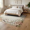 thumbnail image 3 of ODIKA 6'x9' Washable Area Rug Easy Care, Non-Shedding, Carpetas Vintage Tan Botanical Vine Scroll Faded Decorative Para for Queen Size Bedroom Under Bed Master Suite, 3 of 7