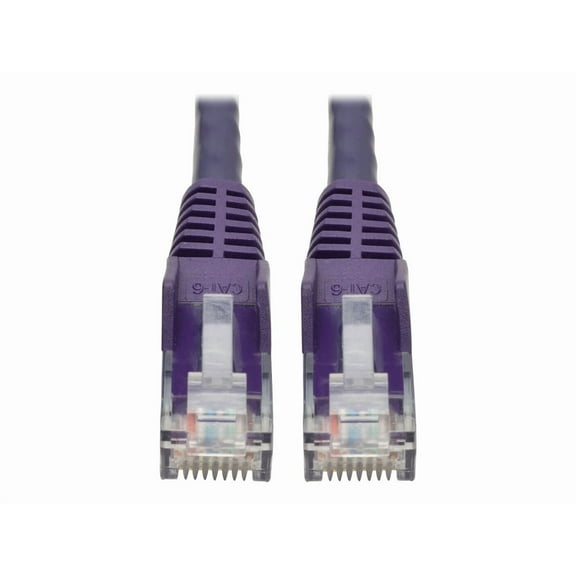 Tripp Lite 15ft Cat6 Gigabit Snagless Molded UTP Patch Cable (RJ45 M/M), Purple