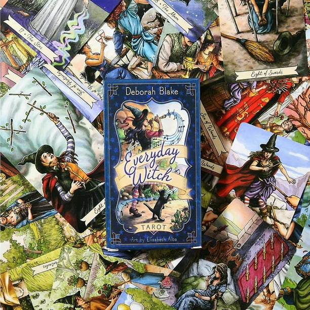 78pcs Jeux de Cartes de Tarot, Cartes de Tarot de Sorcière Tous les Jours,  pour les Débutants Cartes de Tarot Amateurs de Tarot Cartes de Jeu pour les  Amis de la Famille