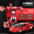 thumbnail image 1 of 1:18 Scale Remote Control Transforming Car Robot Toy for Kids 4-6 Years - One-Touch Transformation, Durable Plastic Construction, Easy Handle Remote, 24cm Lamborghini Red Model, Enhances Hand-Eye, 1 of 6
