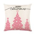 thumbnail image 3 of CHAO Juego de 4 fundas de almohada navideñas, rosa, decoración de jardín, fundas de almohada Feliz Navidad de algodón y lino, 45 x 45 cm, 3 of 4
