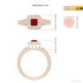 thumbnail image 5 of ANGARA Natural Aeon Square Ruby & Diamond Engagement Ring with Milgrain in 14K Rose Gold for Women (Size-4mm) | July Birthstone, Anniversary, Jewelry Gift for Women | Natural Ruby Ring, 5 of 9