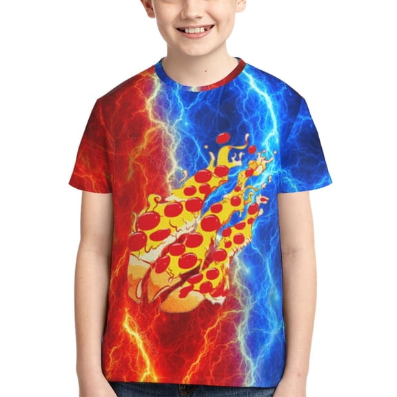 Prestonplayz Pizza Boys Girls T Shirt Kids Short Sleeve Crewneck 3d Printed Graphic Shirts For Kids Youth X-Small