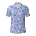 thumbnail image 2 of Daiia Strawberry And Flowers Pattern Men’s Polo Shirts,Solid Deck Shirt,Classic Fit, Breathable Cotton Polo for Casual and Sport Wear-3X-Large, 2 of 7