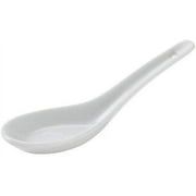 CAC CN-41 0.6 oz. Ceramic Chinese Soup Spoon / Asian Wonton Soup Spoon - 12 / Pack