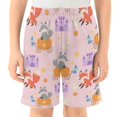 thumbnail image 2 of BZSMCE Adjustable Drawstring Casual Shorts With Fox Rabbit Pattern Pattern, 2 of 9