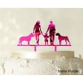 thumbnail image 1 of Wedding Cake Topper With Child And Pets Family Silhouette Cake Topper Decoration Cake Color Option Available 6-7 Inches Wide, 1 of 1