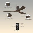 thumbnail image 5 of Matthews Fan Company IR3H-WN-WA-42 Irene 42" Walnut Hugger Ceiling Fan with 3 Blades, Remote and Wall Control, Indoor/Outdoor Damp Rated, 5 of 6