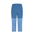 thumbnail image 5 of Eryao Women's Sheer Mesh Capri Leggings High Waisted Cropped Yoga Pants Casual Lightweight Workout Tight Pants Light Blue M, 5 of 8