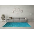 thumbnail image 3 of Ahgly Company Machine Washable Indoor Round Persian Turquoise Blue Bohemian Area Rugs, 8' Round, 3 of 4