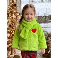 thumbnail image 4 of RUINIXCW Toddler Baby Girl Christmas Coat Front Zip Long Sleeve Jacket with Scarf, 4 of 8