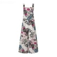 thumbnail image 4 of Baqcunre Jumpsuits for Women Women's Sleeveless Overalls Jumpsuit Casual Floral Print Summer Wide Leg Bib Pants Jumpsuits for Women Dressy One Piece Jumpsuits for Women, 4 of 8