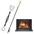 thumbnail image 3 of Heavy Duty Long Fireplace Fire Pit Campfire Poker Stick Wood Stove Firewood Tong, 3 of 9
