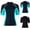 Dark Blue, variant on Women Wetsuit Top 1.5MM Short Sleeve Front Zip Surfing Wetsuit Jacket Diving Swimming Color Block Water Sports Swimsuits