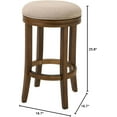 thumbnail image 7 of New Ridge Home Victoria 25" Counter Height Swivel Stool with Cream Fabric and Honeysuckle Finish, 7 of 7