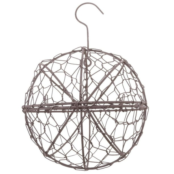 Macetas colgantes de hierro, jardinera de cesta de metal, soporte para flores, para interiores y Forma de bola de 15 cm