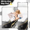 thumbnail image 4 of Black and Gold Marble Pattern Teens Toddler Nap Mat with Pillow, Sleeping Mat Bag for Preschool Daycare 50"x20", 4 of 6