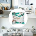 thumbnail image 5 of Shadudu Dragonfly Throw Pillow Cushion Cover, Ornamental Dragonfly with Lace and Damask Effects Image, Decorative Square Accent Pillow Case, Teal Turquoise Black 12x12in, 5 of 7