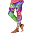 thumbnail image 7 of Feancey Daily Sales Clearance Mardi Gras Women's High Waisted Leggings Novelty Mask Print Carnival Party Tights Stretchy Casual Tummy Control Holiday Workout Yoga Pants Multicolor XL, 7 of 7