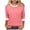 Pink, variant on Hngshg Women's T Shirts Color Block 3/4 Length Sleeve Loose Trendy Solid Color Business Casual Blouses Summer Workout Office Tops
