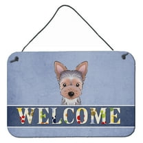 Carolines Treasures BB1418DS812 Yorkie Puppy Welcome Wall and Door Hanging Prints