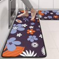 thumbnail image 2 of Kitchen Rugs Sets Of 2,Darkpurple Daisy Flower Orange Petals Pattern Anti Fatigue Kitchen Mat Rugs Non Slip Washable,Decorative Kitchen Floor Mats for Kitchen,Sink,Laundry,17"x47"+17"x47", 2 of 5
