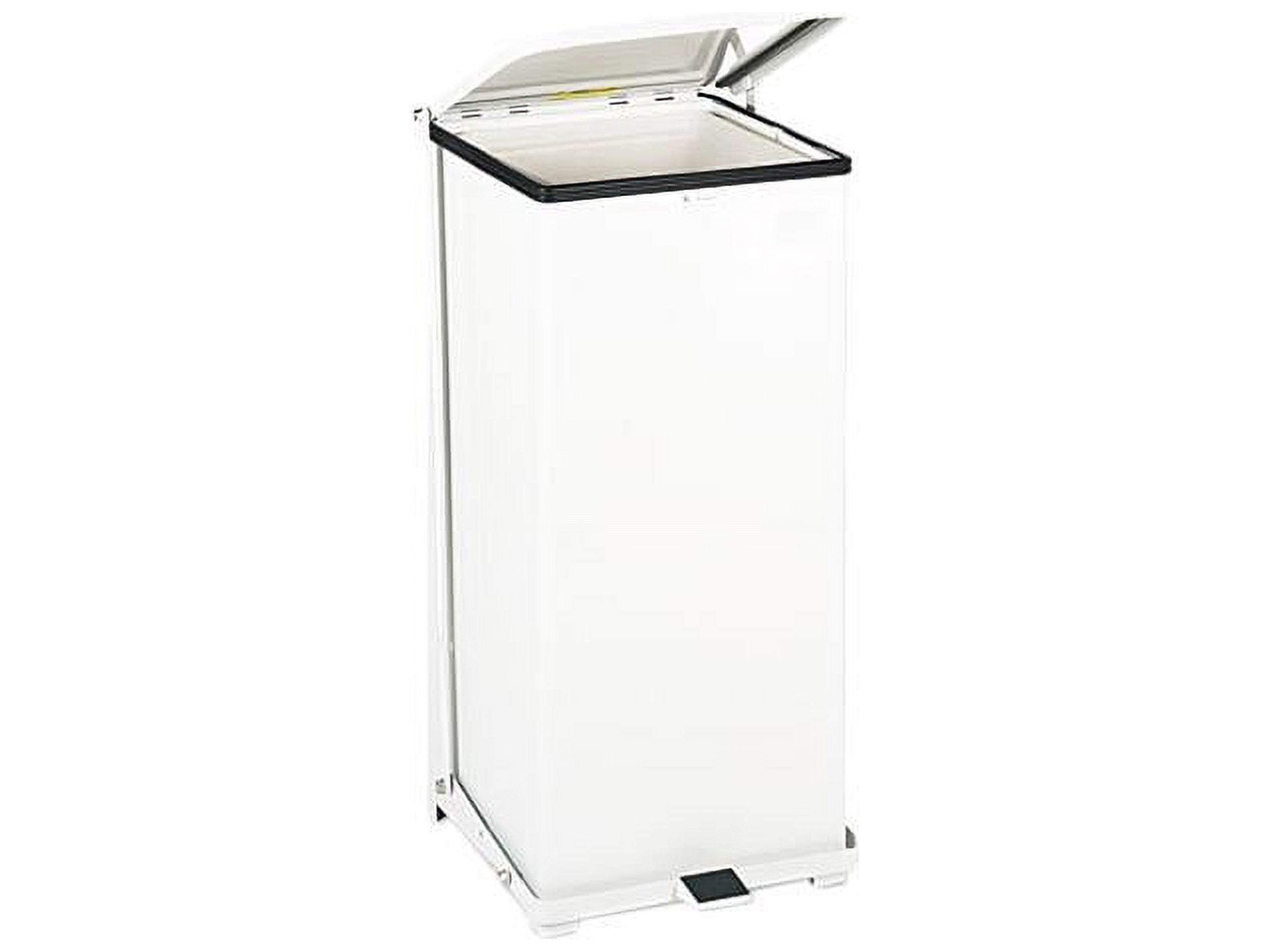 Rubbermaid Commercial Defenders Biohazard Step Can Square Steel 24gal White ST24EPLWH