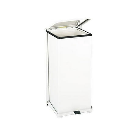 Rubbermaid Commercial Defenders Biohazard Step Can Square Steel 24gal White ST24EPLWH