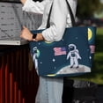 thumbnail image 7 of KLL Astronaut With USA Flag Print Large Beach Tote Bag Women Waterproof Sandproof Zipper Beach Tote Bag for Pool Gym Grocery Travel with Wet Pocket, 7 of 7