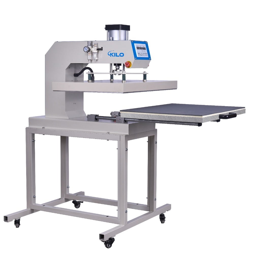 6000W Large Format Single Station Pneumatic Heat Press Machine, 24" x 32" Heat Plate, No Plug, Grey