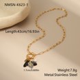 thumbnail image 2 of NICKSUN 18K Gold Plated Stainless Steel Vintage Tulip Pendant Necklace, Multi Charms Cross Key Heart Bead Thick Link Chain Clavicle Jewelry for Women, 2 of 7