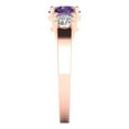 thumbnail image 3 of 1.5 ctw 3 Stone Anniversary Ring for Women | Round Cut Simulated Alexandrite | Hyperallergenic Solid 14K Rose Gold, 3 of 5