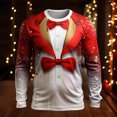 thumbnail image 4 of YAYUBA Tuxedo T Shirts for Men Funny Christmas Shirts Long Sleeve Printed Tux with Bow Suit Tshirt Novelty Party Top, 4 of 4
