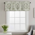 thumbnail image 2 of Bohemian Window Valance for Kitchen, Vintage Distressed Green Ethnic Geometric Floral Rod Pocket Short Curtain for Small Windows, Light Filtering Decorative Valance, 60 x 14 Inch, 1 Panel, 2 of 9