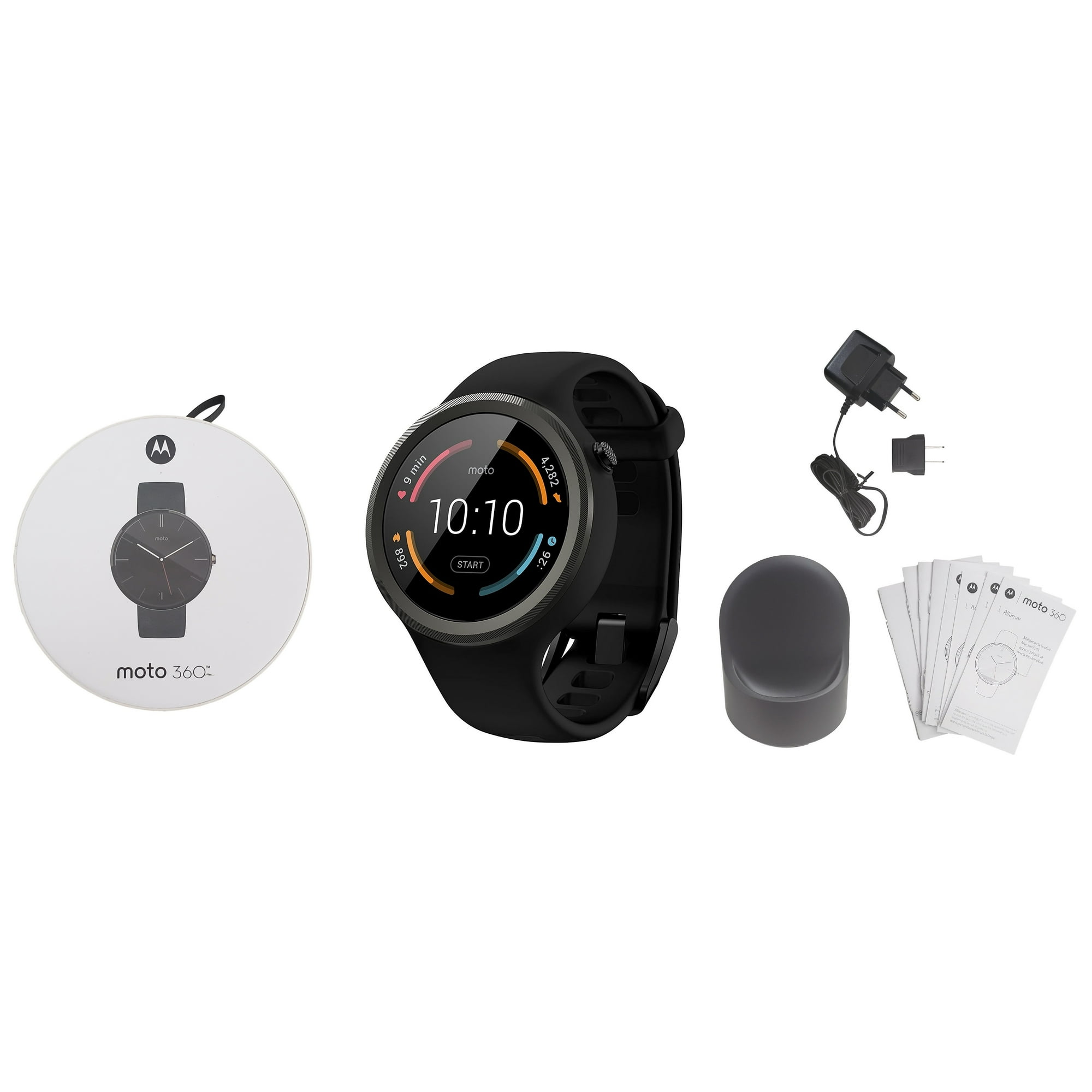 Moto 360 Modern Timepiece Smart Watch Black Leather 00418NARTL Walmart