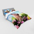 thumbnail image 3 of Ambesonne Easter Bedding Set 3 Pcs, Eggs and Fluffy Bunny, Twin XL, Multicolor, 3 of 3
