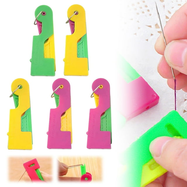 YISITIAN 5-Pack Automatic Needle Threader, Quick-Easy Sewing Tool for Embroidery Cross Stitch Quilting, Effortless Eye Threading for Seniors and Beginners AZ1014-1811