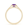 thumbnail image 2 of ANGARA Natural Oval Amethyst with Diamond Collar Solitaire Ring in 14K Yellow Gold for Women (Size-7x5mm) | February Birthstone, Birthday, Anniversary, Jewelry Gift for Women | Natural Amethyst Ring, 2 of 9