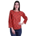 thumbnail image 2 of Moomaya Tunique d'Été Décontractée pour Femmes à Manches Longues avec Boutons Imprimés et Col Rond, 2 of 5