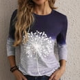 thumbnail image 2 of Women's Fall Long Sleeve Tunic Tops Crewneck Color Block Patchwork Shirts Print Casual Soft Comfy Blouses, 2 of 7