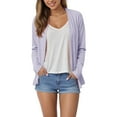 thumbnail image 2 of TTUHYWXI Women's Linen Cardigan 3/4 Sleeve Open Front Loose Cover Ups Lightweight Shrug (Light Purple, L), 2 of 8