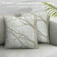 thumbnail image 3 of Qinduosi Throw Pillow Cushion Cover, in Woods Leafless Trees Snowflakes , Decorative Square Accent Pillow Case,", Green Eggshell White, 3 of 5