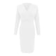 thumbnail image 3 of Vestido largo plisado de color liso con cuello en V profundo para mujer: manga larga, poliéster, estilo sexy y elegante, para fiestas y vacaciones., 3 of 6
