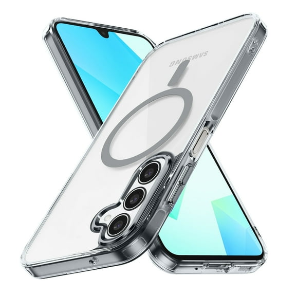 Allytechgroup Clear Case for Samsung Galaxy A36 5G, Compatible with Mag-safe Anti-Yellowing Slim Fit Phone Rugged Shockproof Protective Cover Compatible with Samsung Galaxy A36 5G, Grey